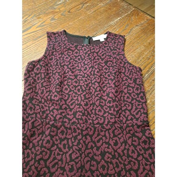 Ann Taylor Loft 2P Sleeveless Dress Wine Black Rear Zip Petite Sundress - Picture 2 of 3